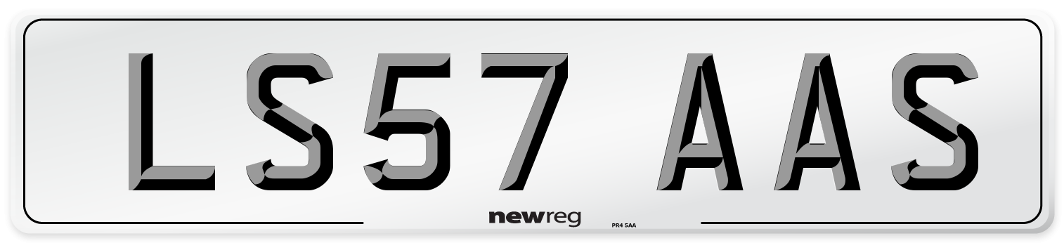 LS57 AAS Number Plate from New Reg